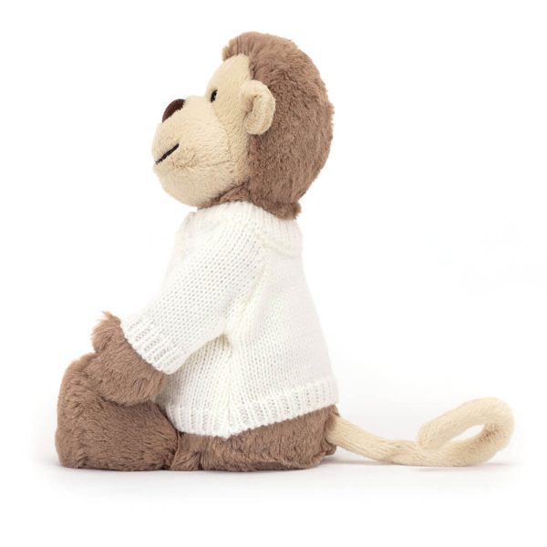 Bashful Monkey with Personalised Cream Jumper - Image 3