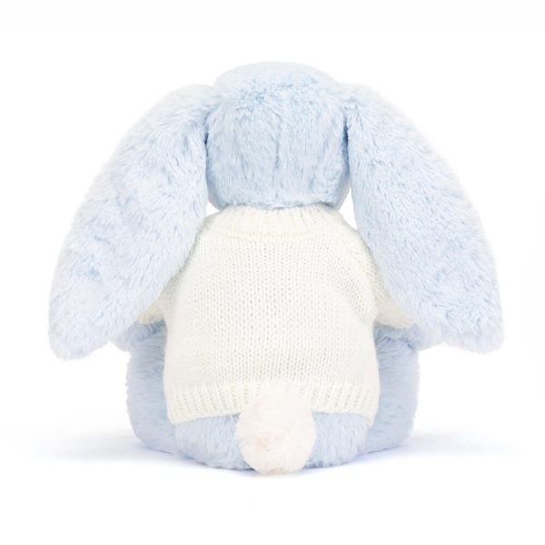 Bashful Blue Bunny with Personalised Cream Jumper - Image 4