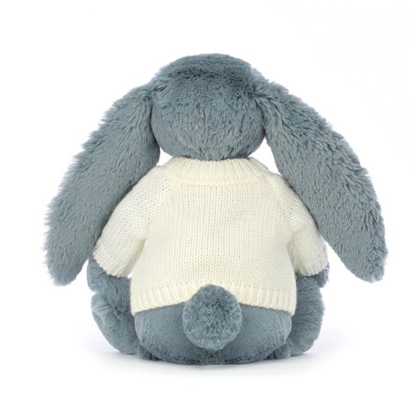 Blossom Dusky Blue Bunny with Personalised Cream Jumper - Image 4