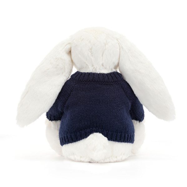 Blossom Cream Bunny with Personalised Navy Jumper - Image 4