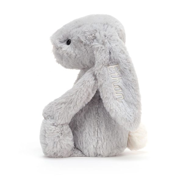 Personalised Bashful Silver Bunny Medium - Image 2